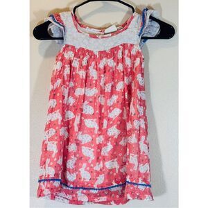 Mini Boden Easter Bunny PatchWork Style Spring Summer Dress Girls 3T -4T